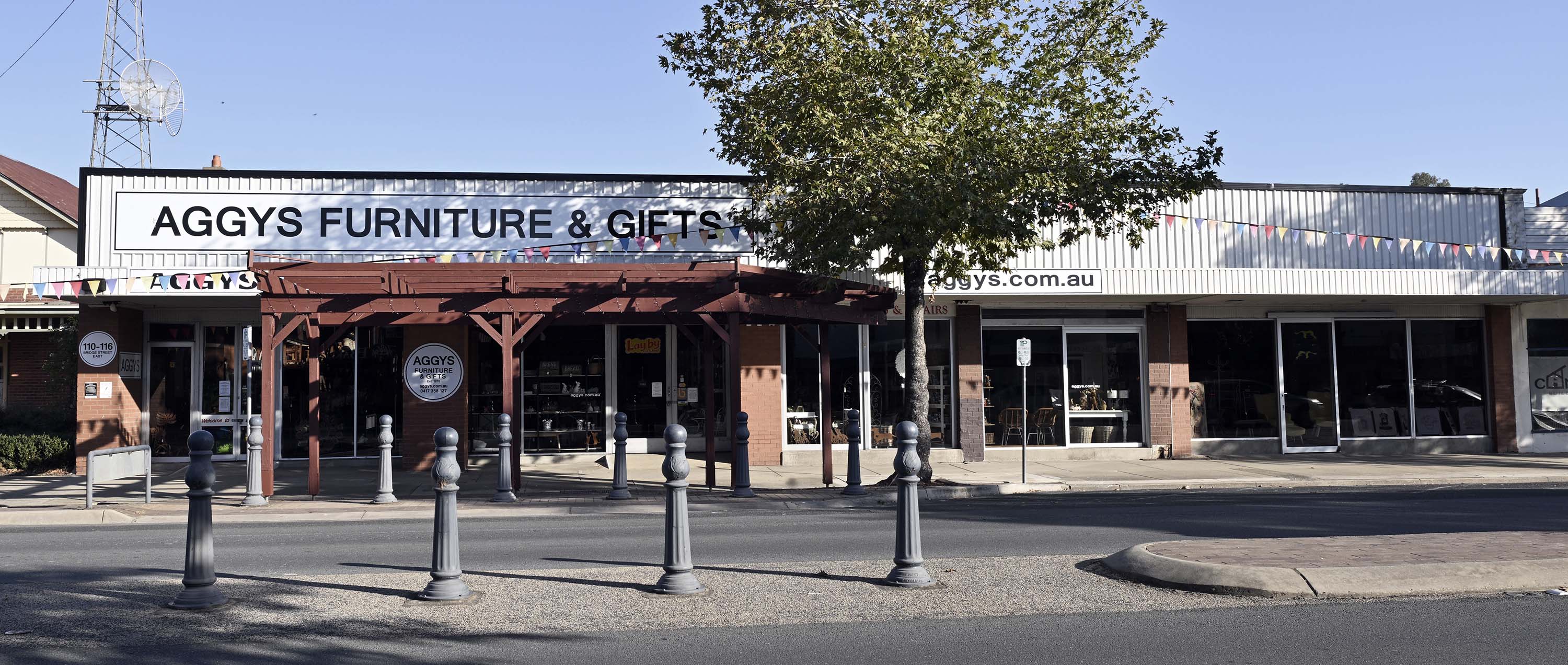 Aggys Furniture Shop frontage from Bridge Street