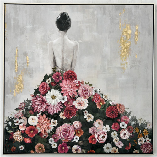 Photograph of Lady in floral gown print