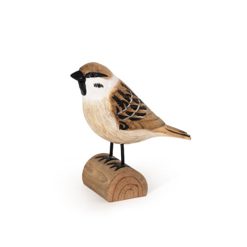 Photograph of Wooden Sparrow w/Base