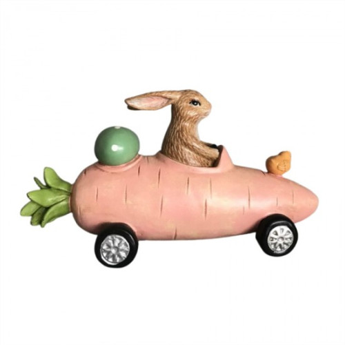 Photograph of Resin Bunny in Car
