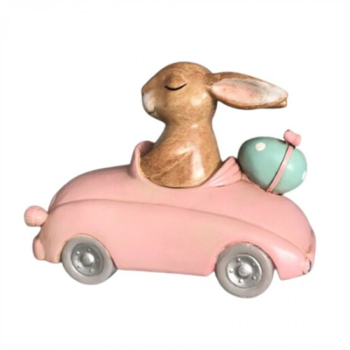 Photograph of Resin Easter Bunny in Car
