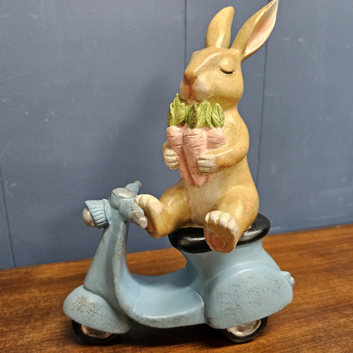 Photograph of Resin Bunny on scooter 18x10x25cm