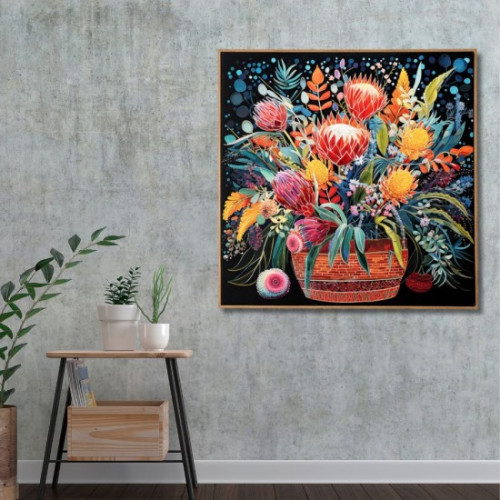 Photograph of Hand Painted Canvas Print with Frame