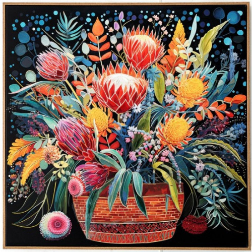 Photograph of Hand Painted Canvas Print with Frame