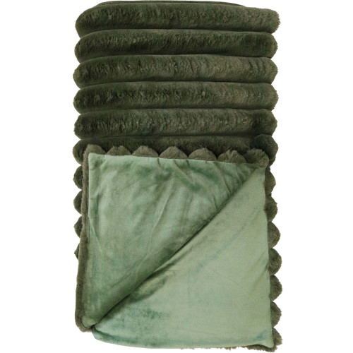 Photograph of Blanket Puffer Faux Fur Moss