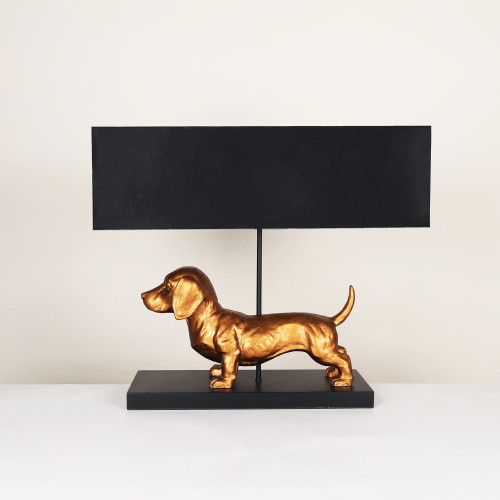 Dachshund Elegance Table Lamp - Gold Photograph of Dachshund Elegance Table Lamp - Gold
