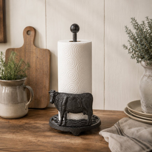 Photograph of Paper towel holder Cast Iron Cow