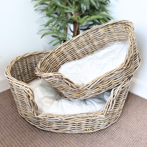 Photograph of Rattan Kubu Grey Pet Bed - Small