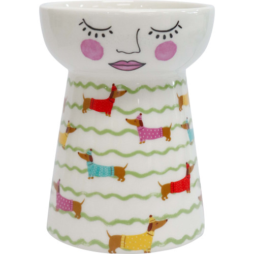 Photograph of Dachshund doll vase