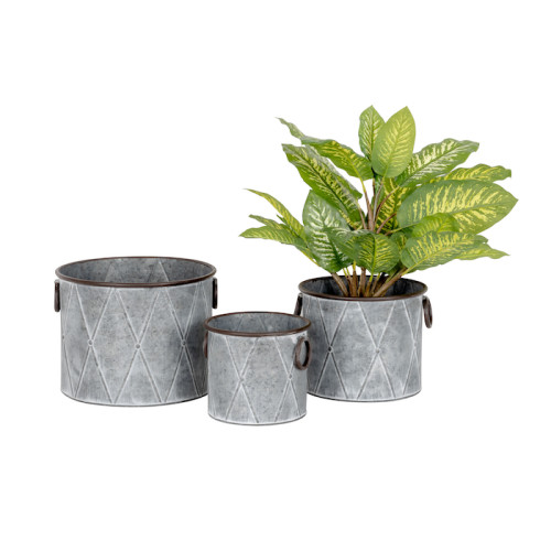 Photograph of Pot Zinc Diamond - Small