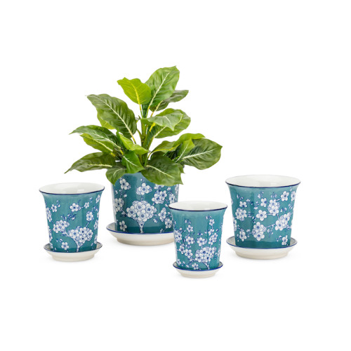 Photograph of Pot Fluted Jade/White - Small