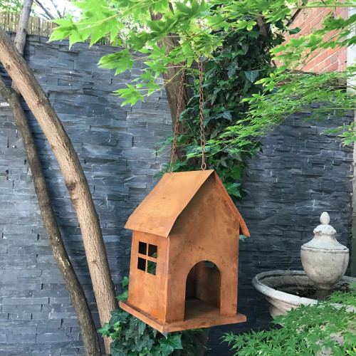 Photograph of Bird House - Hanging Metal Rust