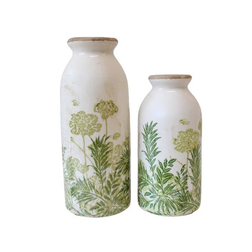 Photograph of Bud Vase Botanical Green Set of 2